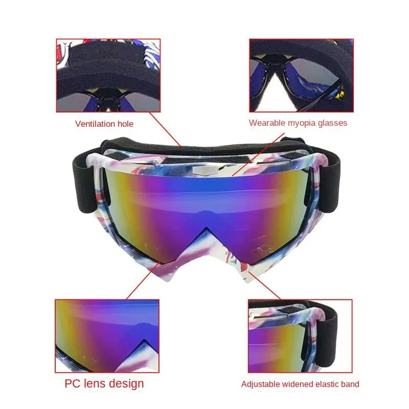 Off-road motorcycle protective glasses, outdoor riding sports windproof sand bicycle men's and women's goggles face mask