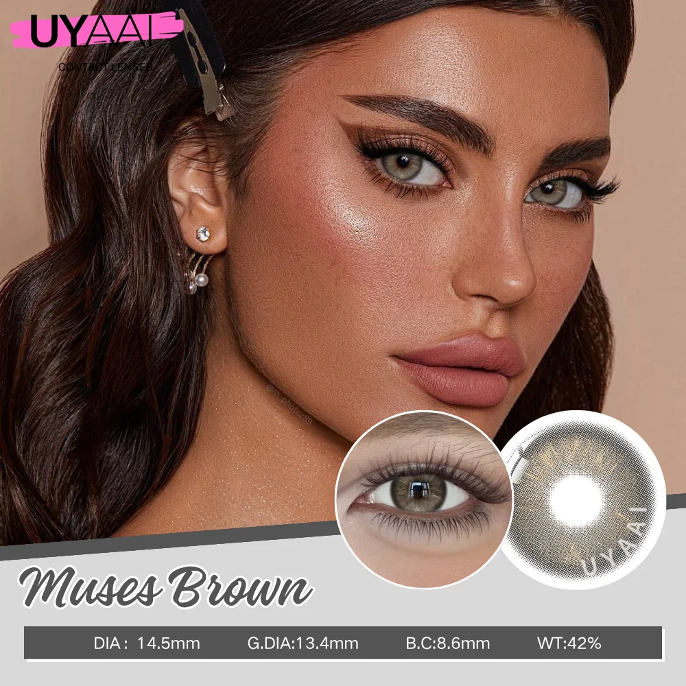UYAAI Siri Series Natural Colored Pupils for Eyes High Quality Colored Lenses Gray Lenses  Blue Eye Contacts 14.0/14.20mm Yearly