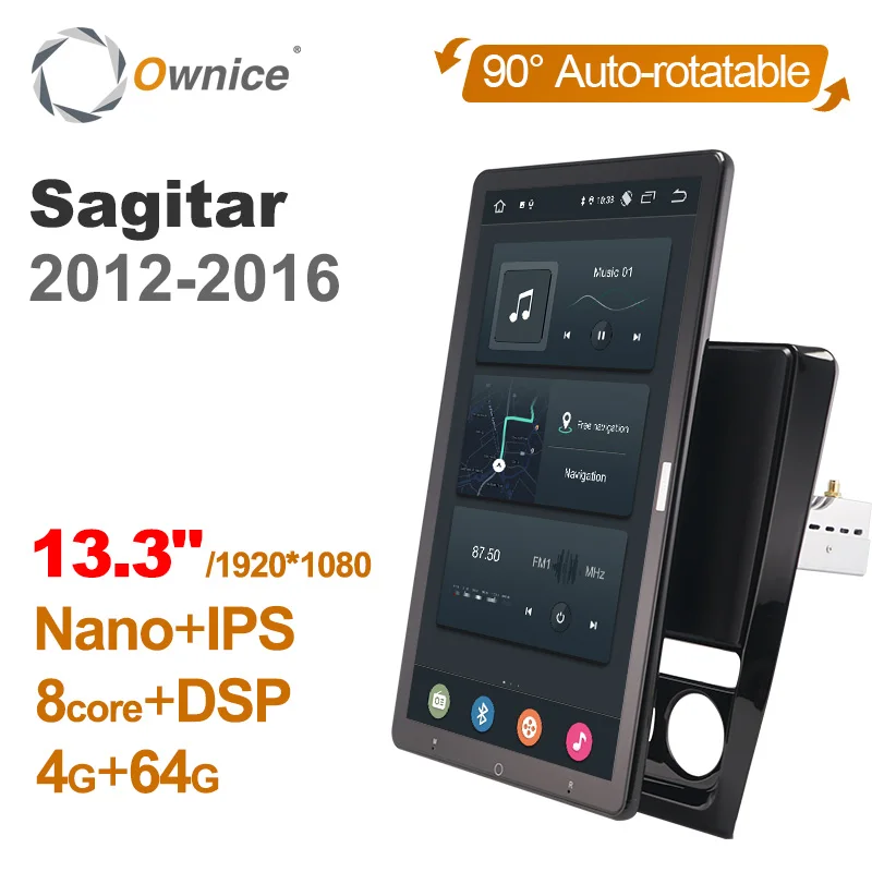 

Auto Rotatable 1920*1080 13.3" Ownice Android 12.0 Car Radio for VW Sagitar 2012-2016 Audio 4G LTE 360 Optical 8 Core No DVD