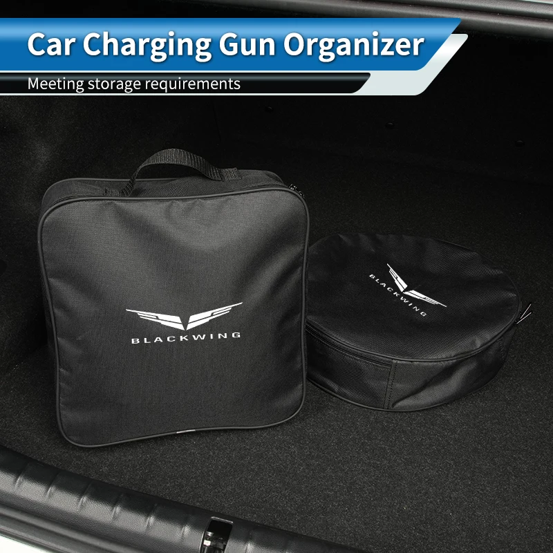 

Oxford Cloth Car Charging Gun Storage Bag Trunk Small Storage Bag For Cadillac Escalade CTS ATS SRX STS XT5 XT4 XT6 XTS CT4 CT5