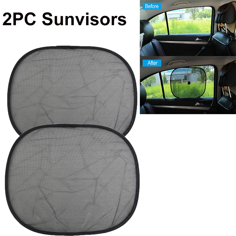 2PC Car Sun Shades Screen Door Covers Side Car Sun Shades Screen Mesh For Baby Kids Children Sun Visors For Camping 44x36cm