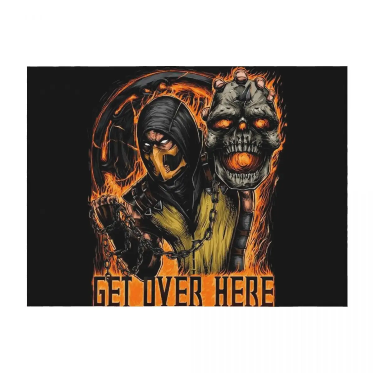

Mortal Kombat Scorpion Get Over Here Throw Blanket Retros For Baby Luxury Bed Blankets