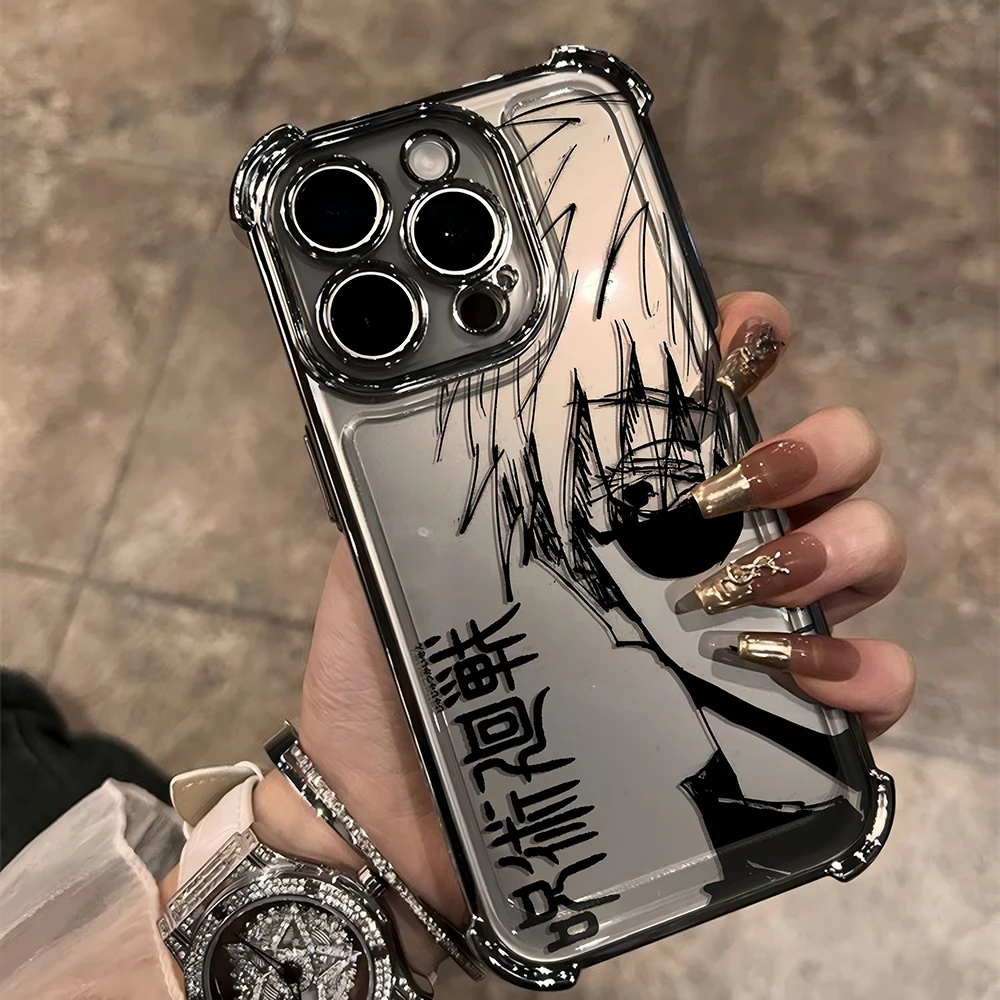 Jujutsu Kaisen Gojo Satoru New Plating Case For Xiaomi Redmi 13C 14C 12C 10C 9A K50 Note 13 12 11 10 4G 5G Shockproof Anti Fall