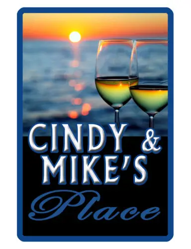 Personalized WINE Sign Printed with YOUR NAME..High Gloss Aluminum Design#217