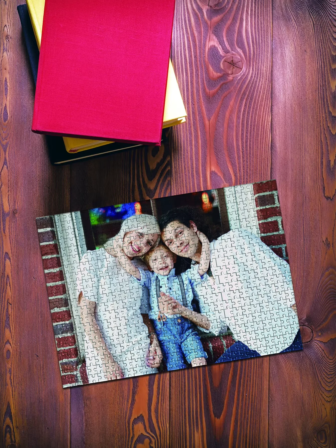 98/300/500/1000 قطعة شخصية مخصصة صور لغز الأسرة خشبية بازل قطع صورة شخصية الديكور تحصيل Gif