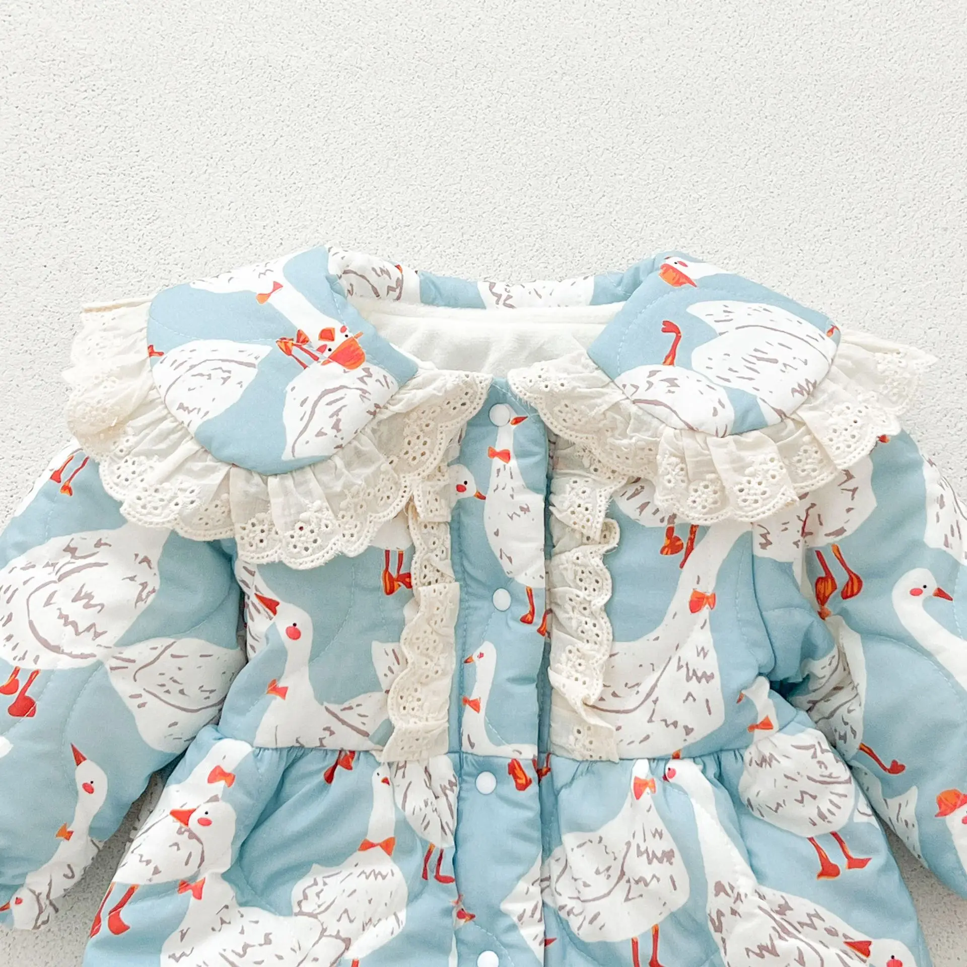 2024 Winter Newborn Baby Thickened Jumpsuit Female Baby 0-2 Years Old Going Out and Onepiece Fashion Baby Clothing