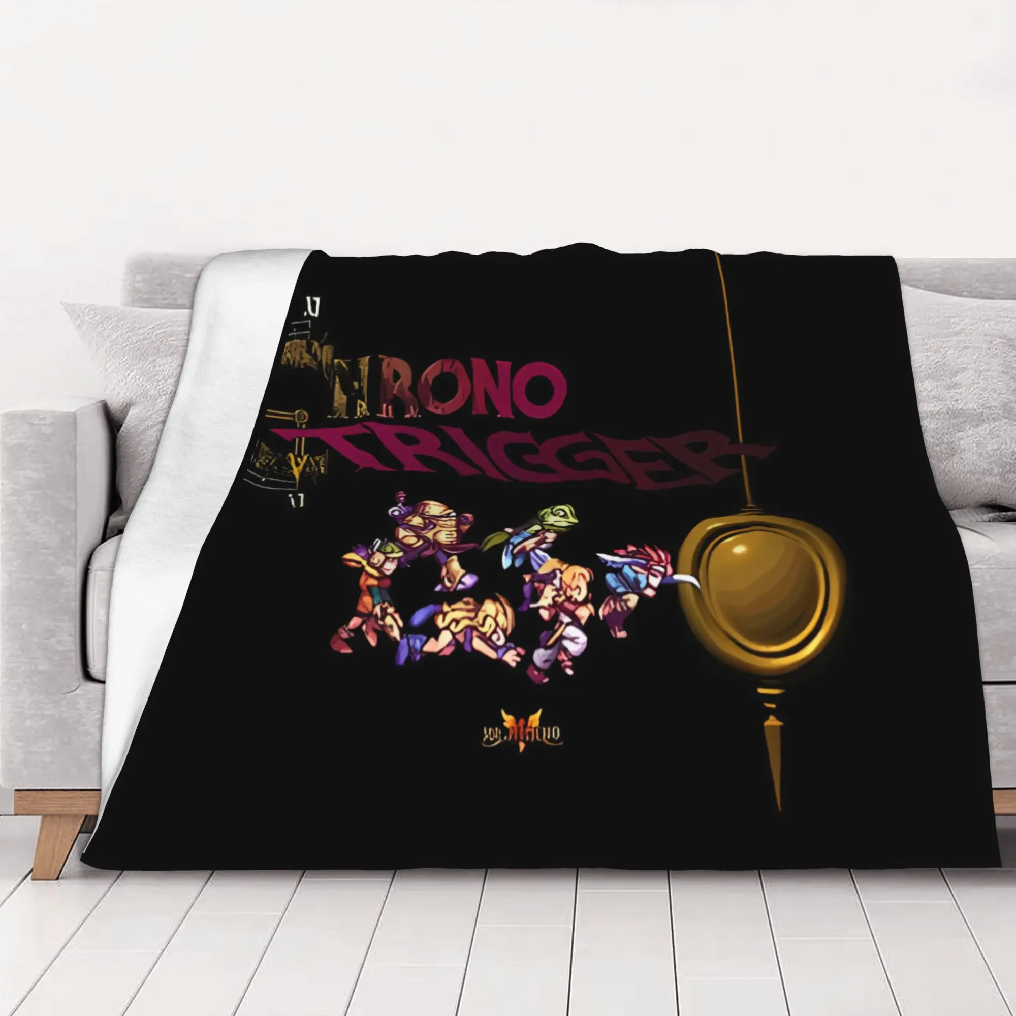 1PC Chrono Trigger Logo Title Chrono Trigger home room decorations Winter Blankets for Adults Bedding Home Interior Sofa Knee