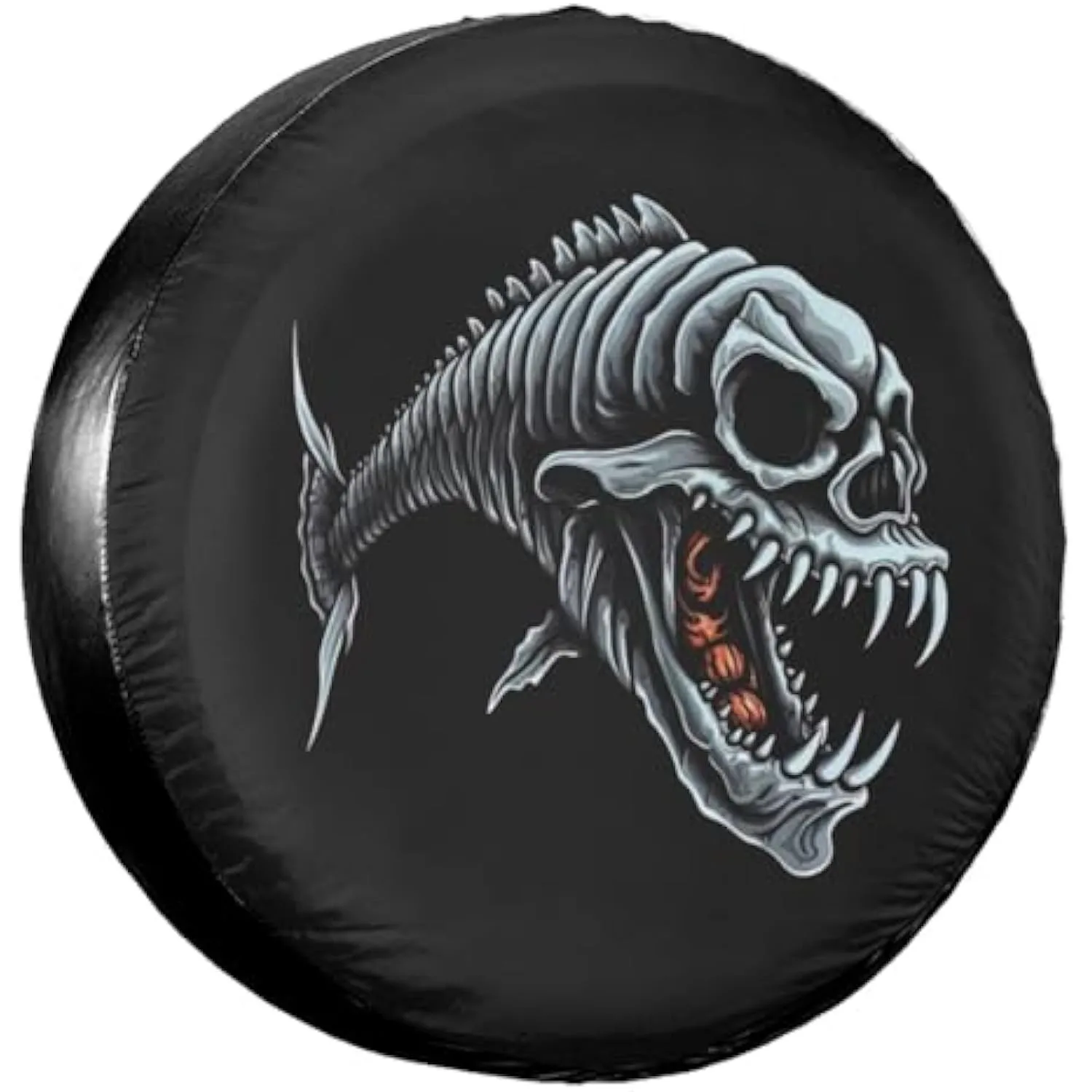 

Чехол для запасного колеса с графическим изображением рыбьего черепа, всепогодный, для внедорожников и автодомов, защита колес