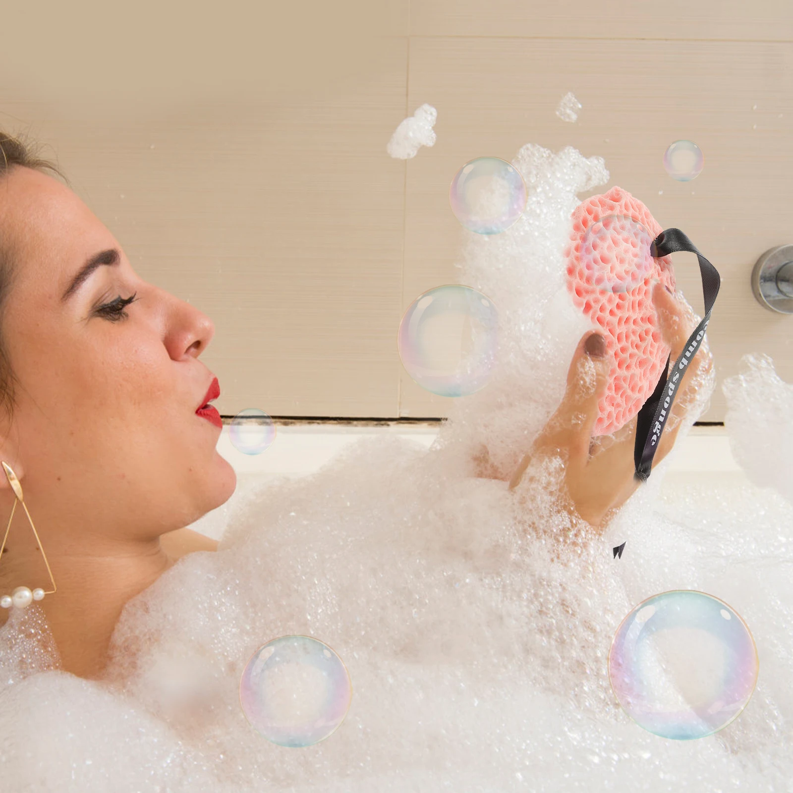 

2Pcs Bath Balls Seaweed Sponge Honeycomb Bathing Sponges Soft Reusable Exfoliating Face Cleaning Greek Sponges Body Wash