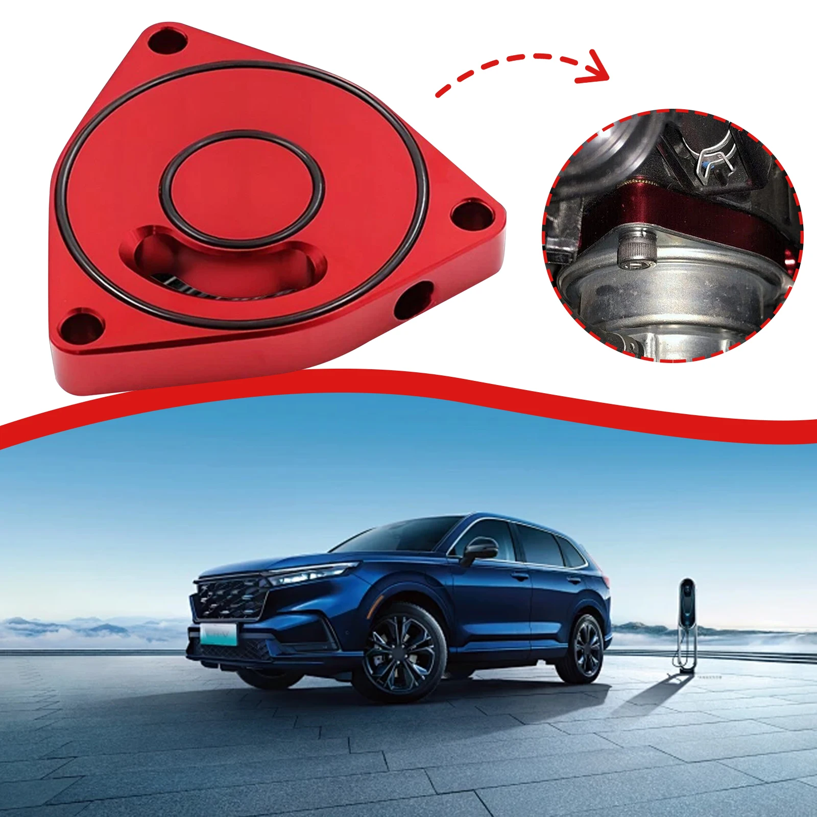 Placa de válvula de descarga BOV adaptador espaçador de alumínio para motor Honda Civic 2015-21 BOV Billet