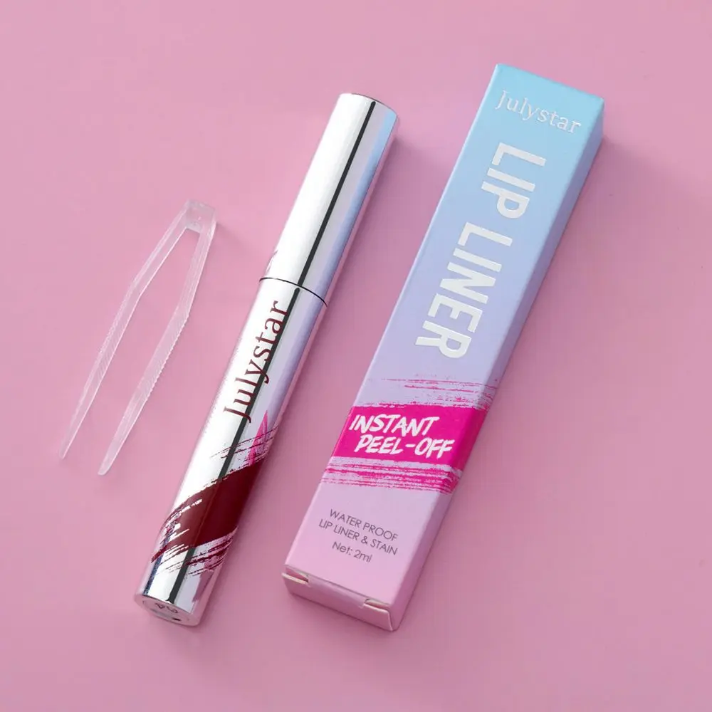 Lápiz delineador de labios resistente al agua, definidor de labios mate, fórmula pelable, resistente a las manchas para limpiar líneas afiladas, uso durante todo el día, belleza