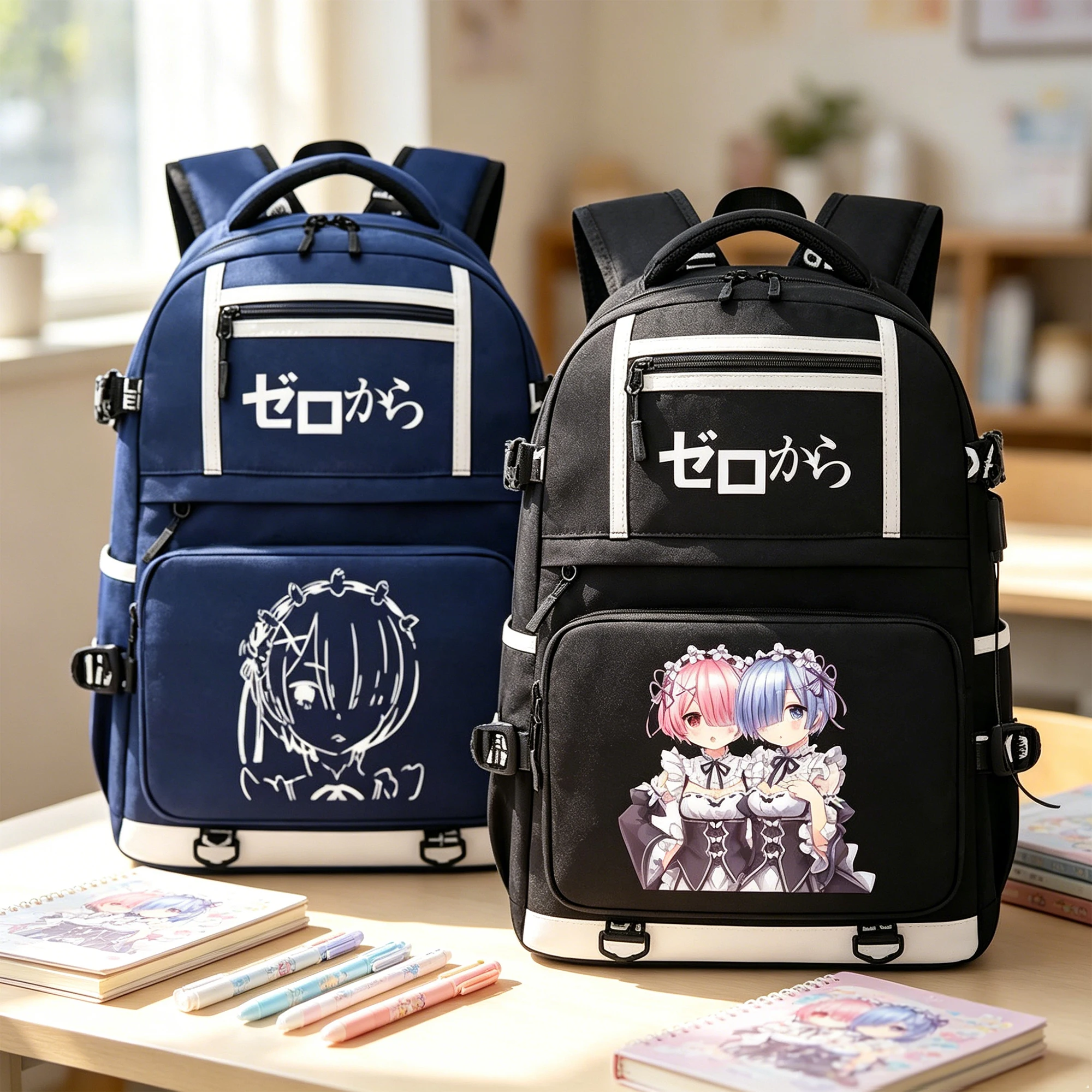 

Рюкзак Re:Zero Re:Life in a Different World From Zero, милый школьный рюкзак из оксфордской ткани, женская повседневная сумка для ноутбука, дорожная сумка, студенческая сумка для книг