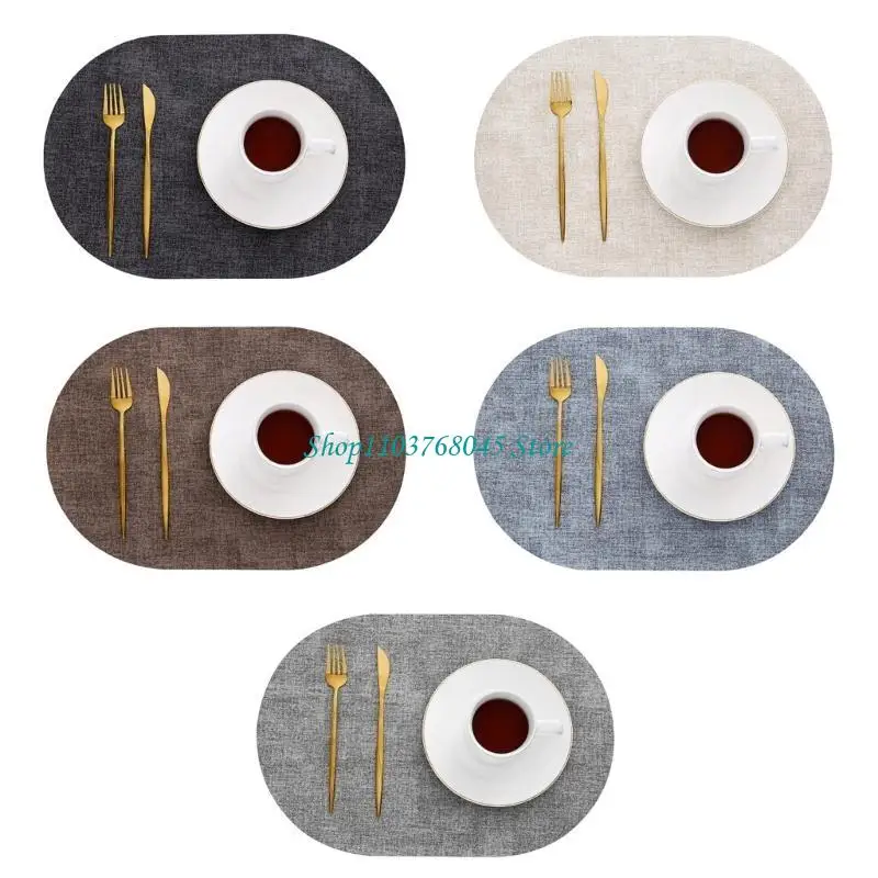 R53F Double Side Leather Placemats Waterproof Place Mats for Dining Table Kitchen