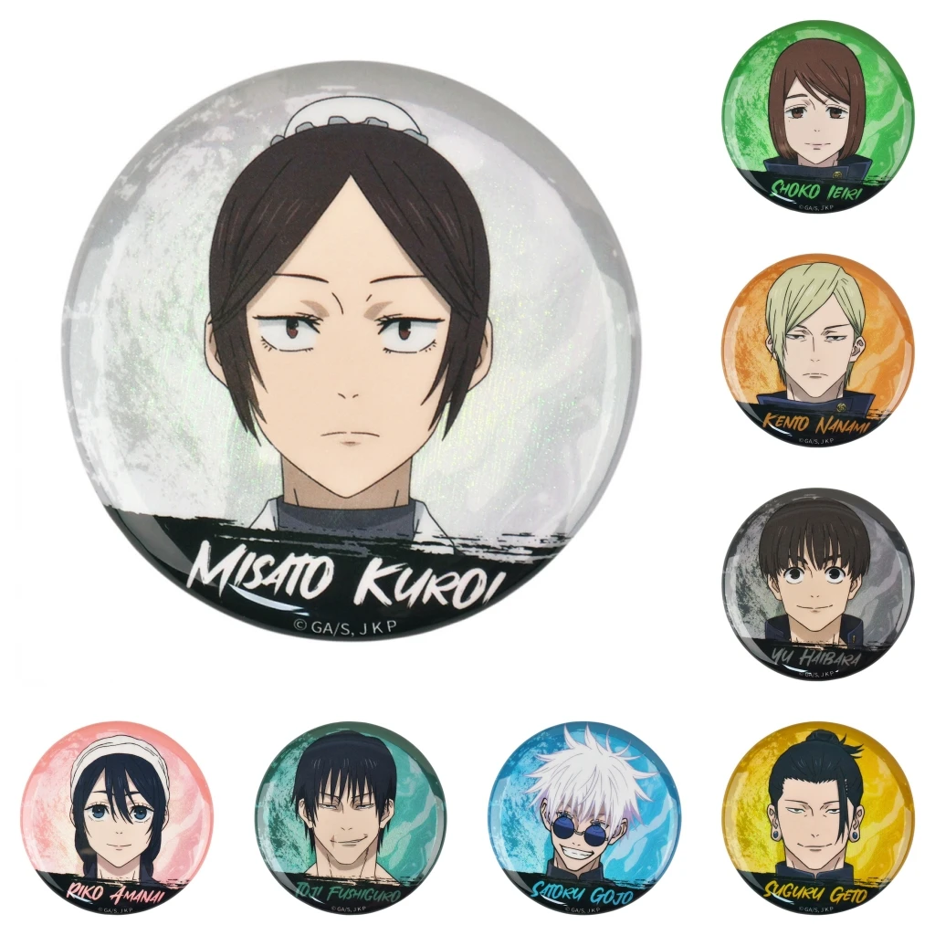 

58 мм аниме дзюдзюцу кайсен Курио Мисато Аманрай Рико Нанами Кенто Косплей Костюм Значок Булавка SPTE Жесть Брошь ﻿ Опора Рождественский подарок