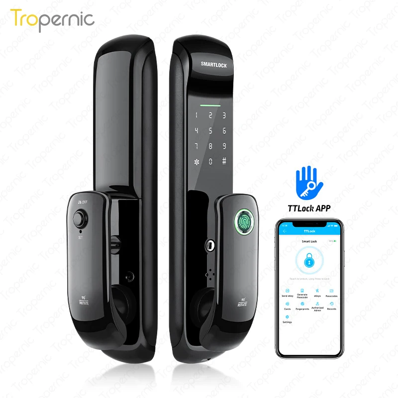 New Smart Door Lock with TTlock App WiFi Biometric Fingerprint fechadura eletronica Home Office Airbnb Intelligent Digital Lock