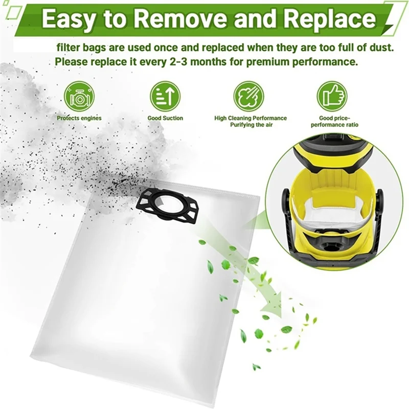 A24P 프리미엄 교체용 진공 청소기 가방 필터 Karcher WD4 WD5 WD6 WD5P WD6P MV4 MV5 MV6