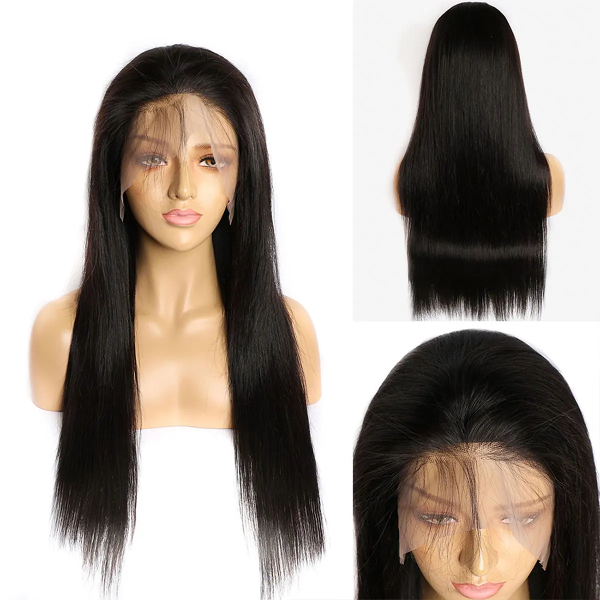 Straight Hair Wigs 13x4 13x6 Lace Frontal Wigs Natural Black Color 180% Density Real Human Hair Wigs Clearance Sale Cheap Price