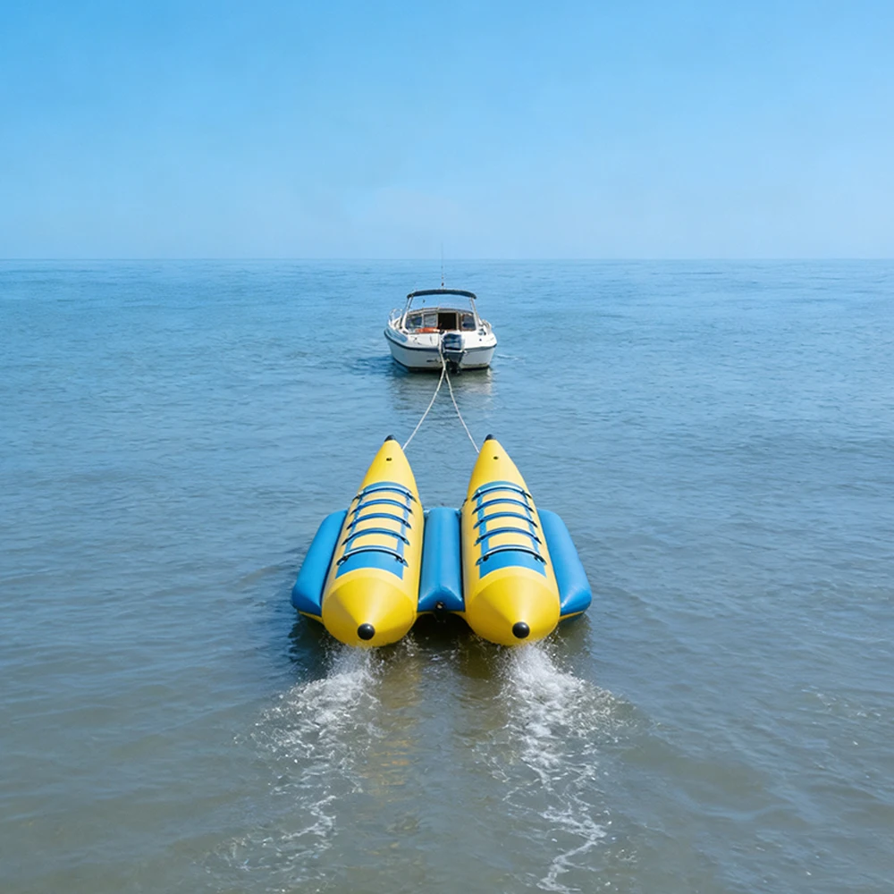 Customized Wholesale Outdoor PVC Inflatable Flying Fish Tube Towable Inflatables Banana Boat for Water Game