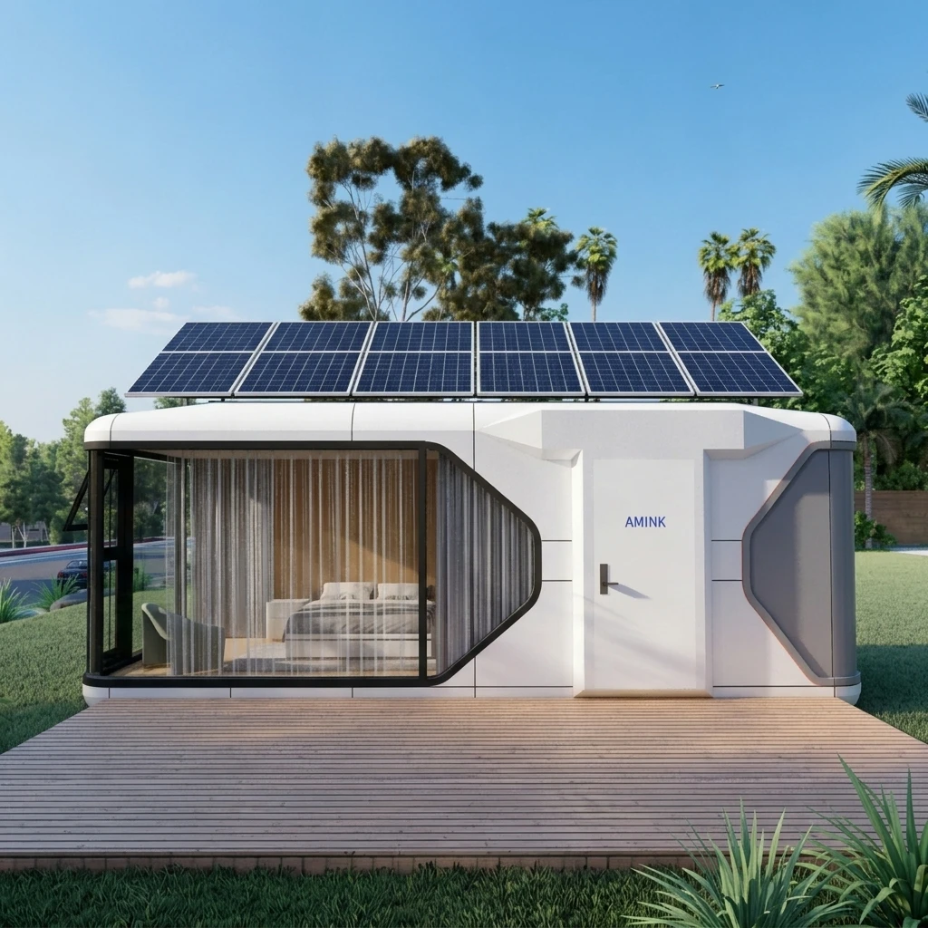 Solar system Smart container house, suitable for homes, shops, workshops, modular mobile steel waterproof and durable