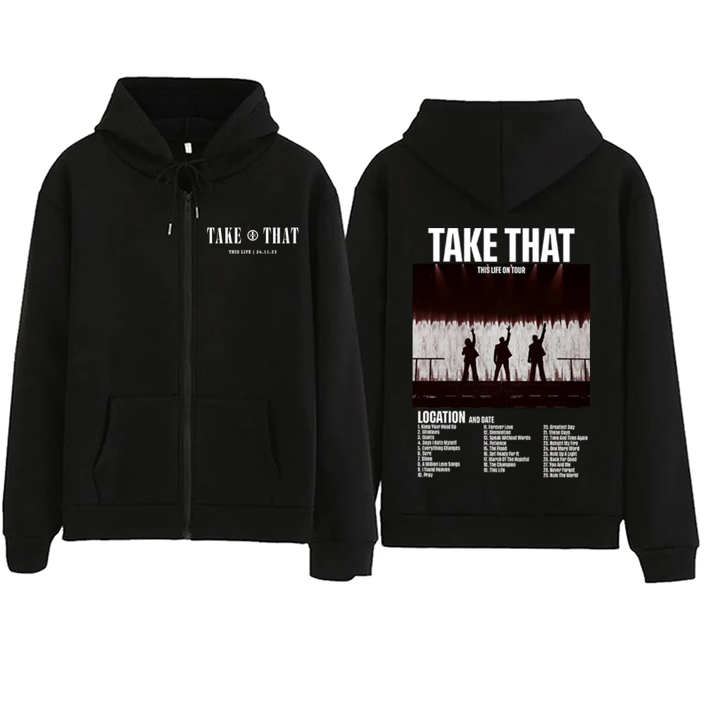 

Take That This Life on Tour Zipper Hoodie Harajuku Pullover Tops Popular Music Sweatshirt