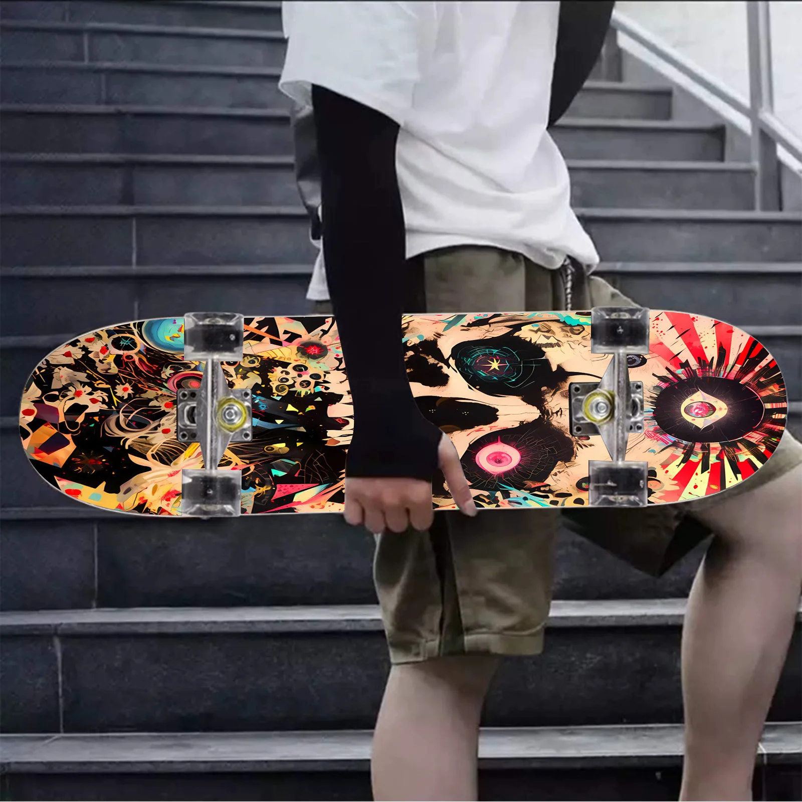 

Наклейки с мультяшными иллюстрациями для четырехколесных скейтбордов, наклейки для самокатов - наклейки для серфбордов, модный декор в уличном стиле.