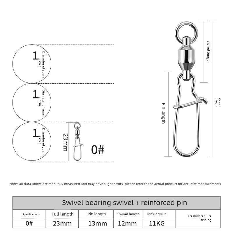 GOBAIT 20PCS Pesca Lure Line Connect Cross Lock Fishing Tools Swivel Snap Connector Pin Ball Bearing Rolling Ring Buckle Kit