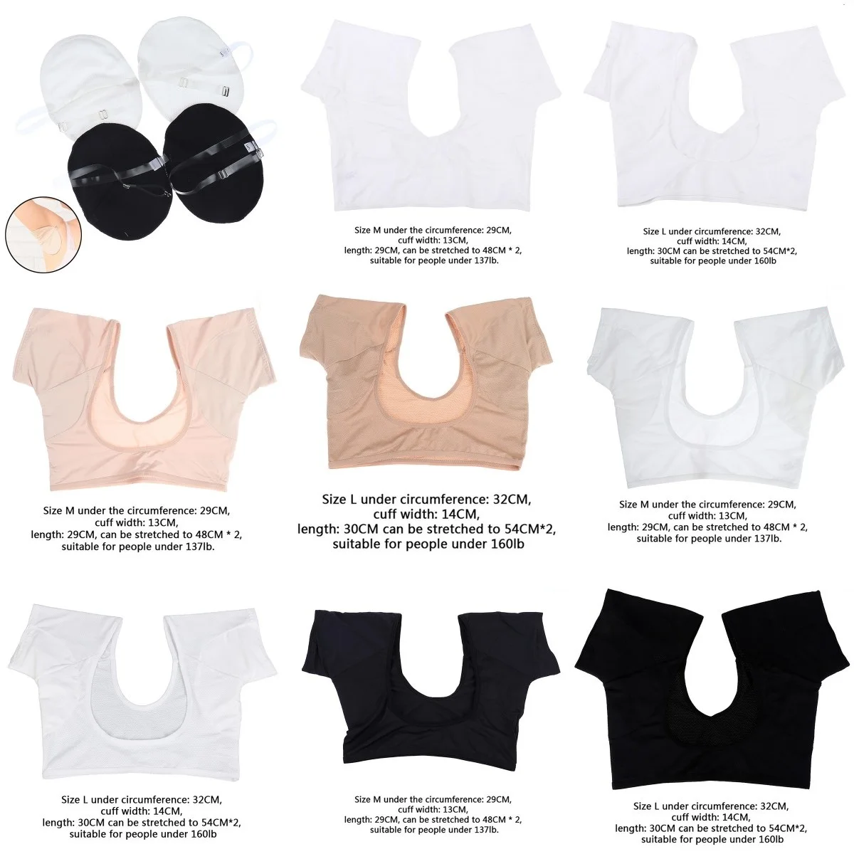 1pcs T-shirt Shape Sweat Pads Reusable Washable Underarm Armpit Sweat Pads Perfume Absorbing Anti M L Model