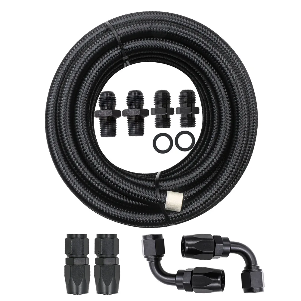 

4L60E 4L65E Automatic Transmission Cooler Line Kit Black 6AN Steel Braided Car Accessories