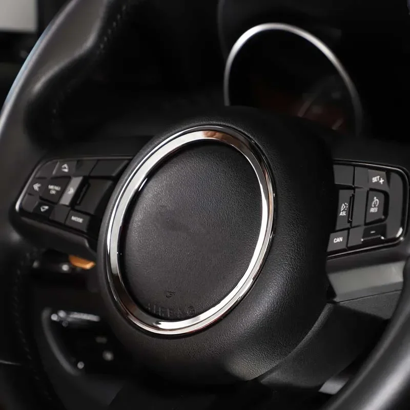 

ABS Car Steering Wheel Emblem Sticker Logo Trim Cover Decorate Ring Suitable for Jaguar F-TYPE 2013-2022 Interior Accessories