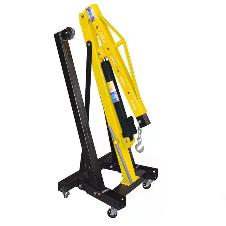 Hydraulic Jack, Heavy-duty 2T, Foldable Portable Manual Crane, Engine Workshop Crane, Industrial Use, Carried with the Vehicle