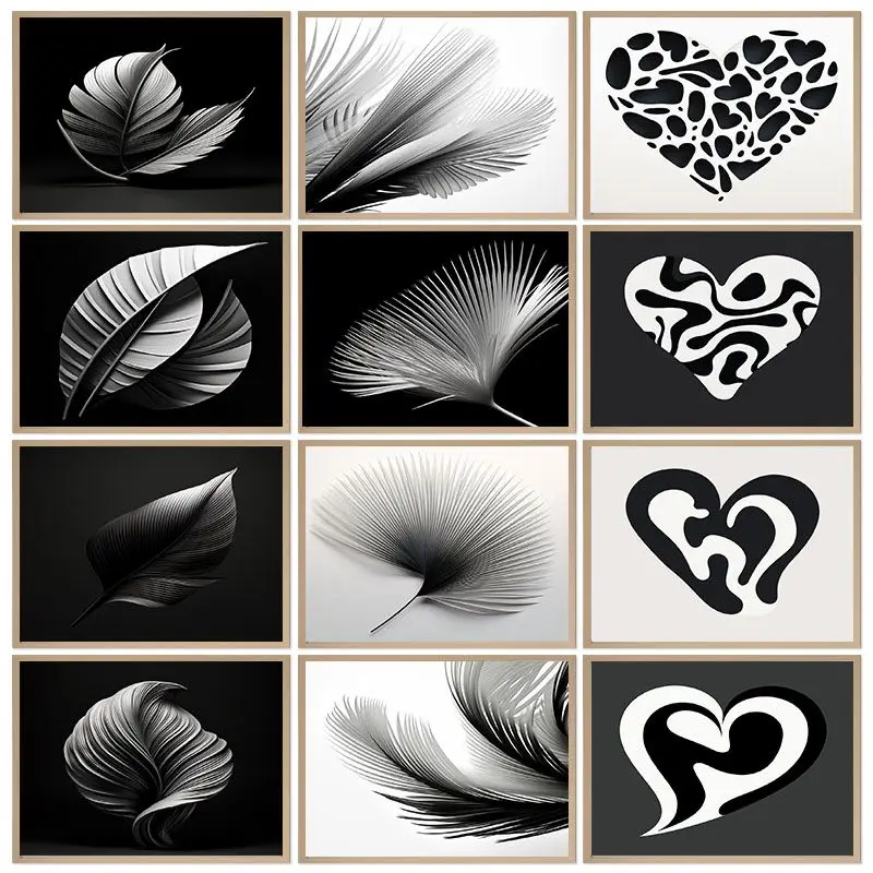 

CHENISTORY Paint By Number Black And White Leaf Scenery Drawing On Canvas For Adults Pictures By Number DIY Frame Home Decoratio