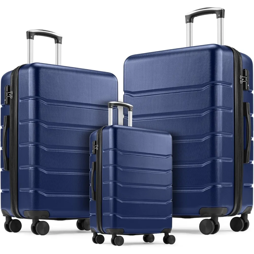 

3 Pieces Luggage Set 20/24/28-inch, Hard Shell Rolling Suitcases for Travel Expandable Lightweight with Spinner Wheels TSA Lock