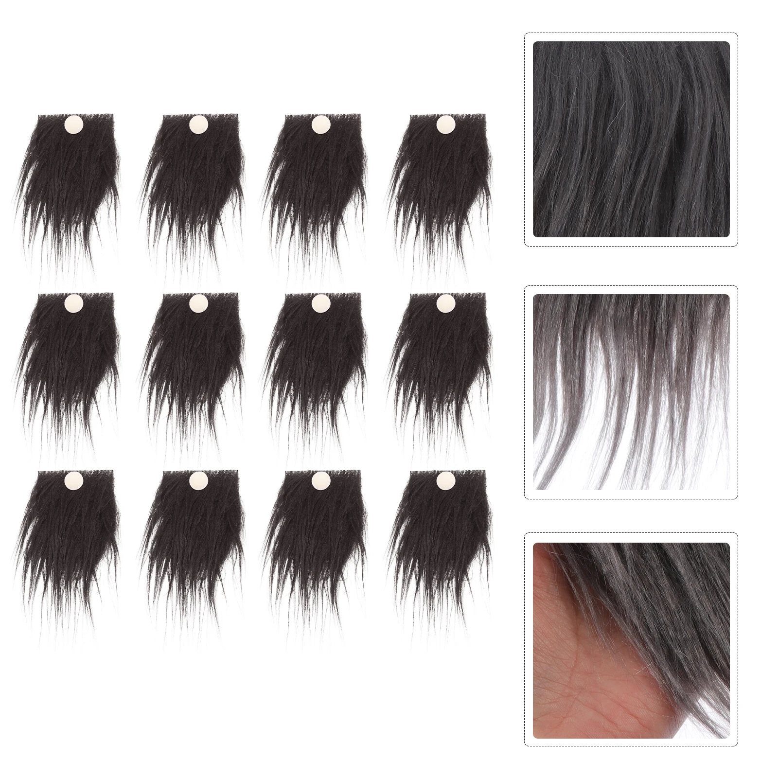 

12 Sets Faux for Gnome Beards Decoration Novelty Hairy Tool Dark Grey Ornaments