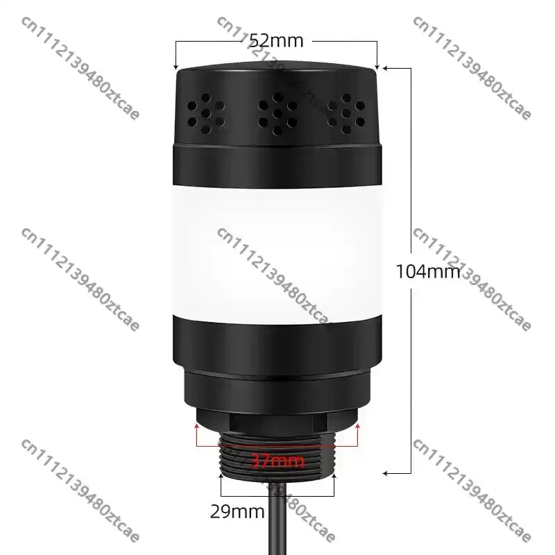 YX528R RS485 3‑Color Signal Warning Light 1W DC12V Audible Visual Alarm For Machine Tool