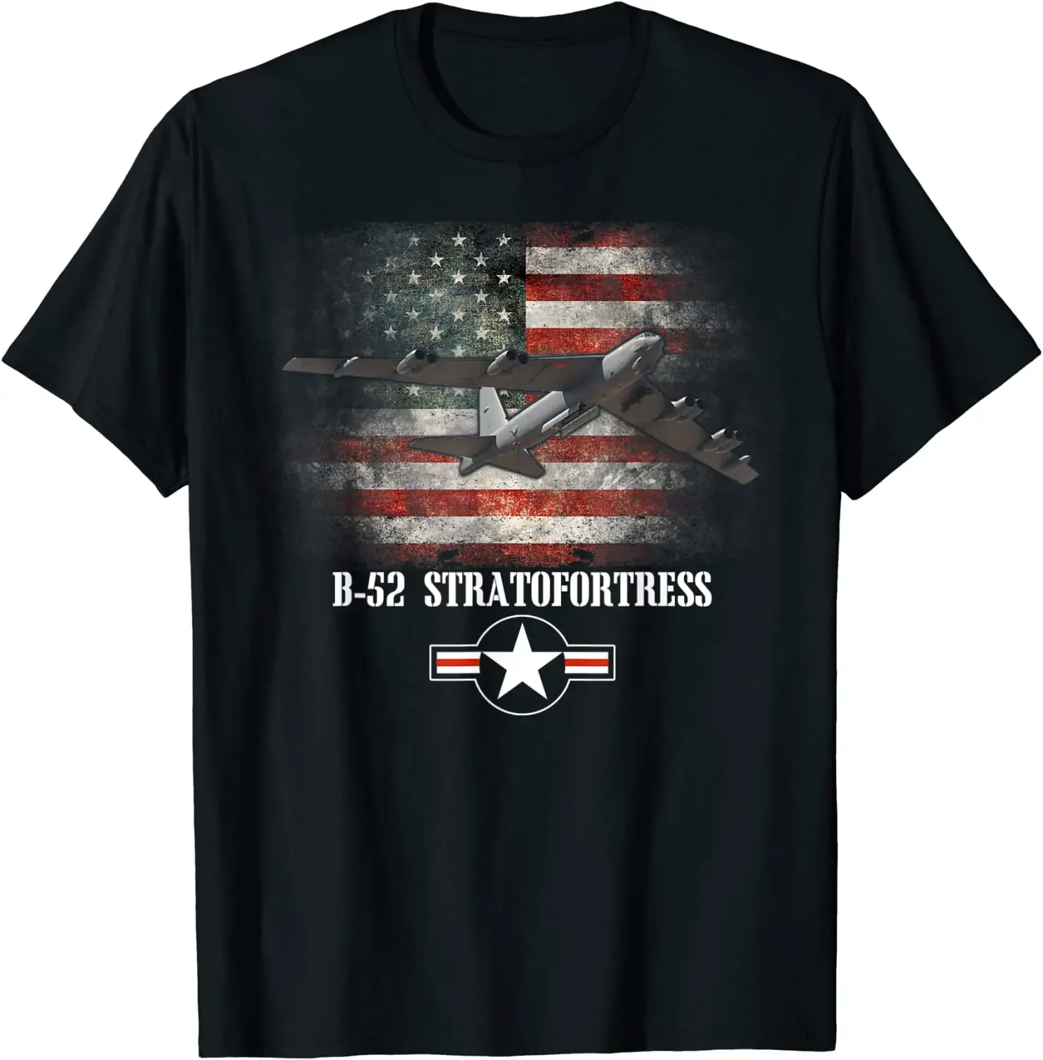 

American Flag B-52 Stratofortress Strategic Bomber T Shirt. 100% Cotton Short Sleeve O-Neck Casual T-shirts New Size S-3XL