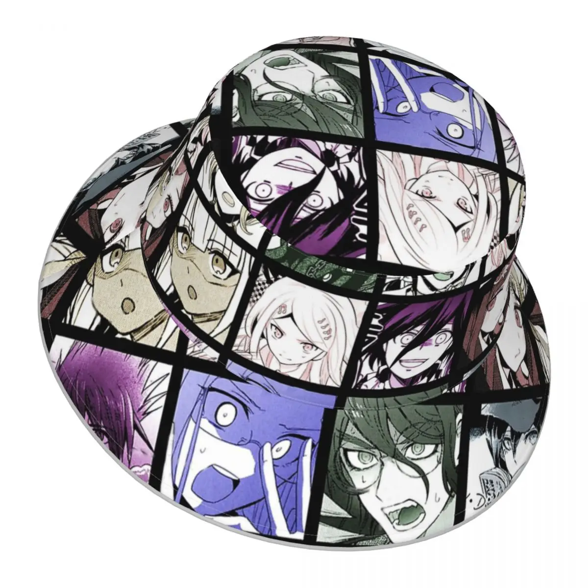 

Danganronpa,DRV3 Manga Collection reflective Bucket Hat Men Women Bucket Hat Outdoor Sunscreen Beach Hat Sun Hiking Fishing Cap