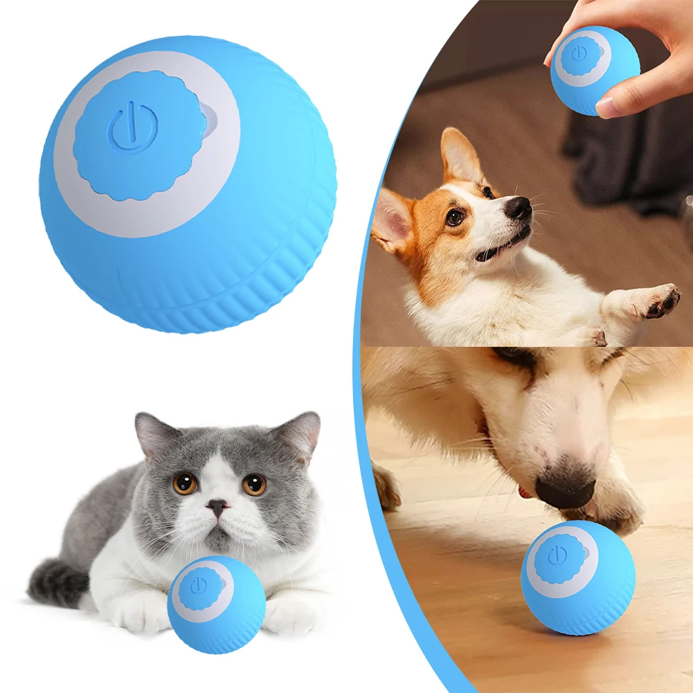 Automatic Ball Toys USB Rechargeable Smart Interactive Cat Toy Intelligent Rolling Toy Ball for Kitten Dog Playing
