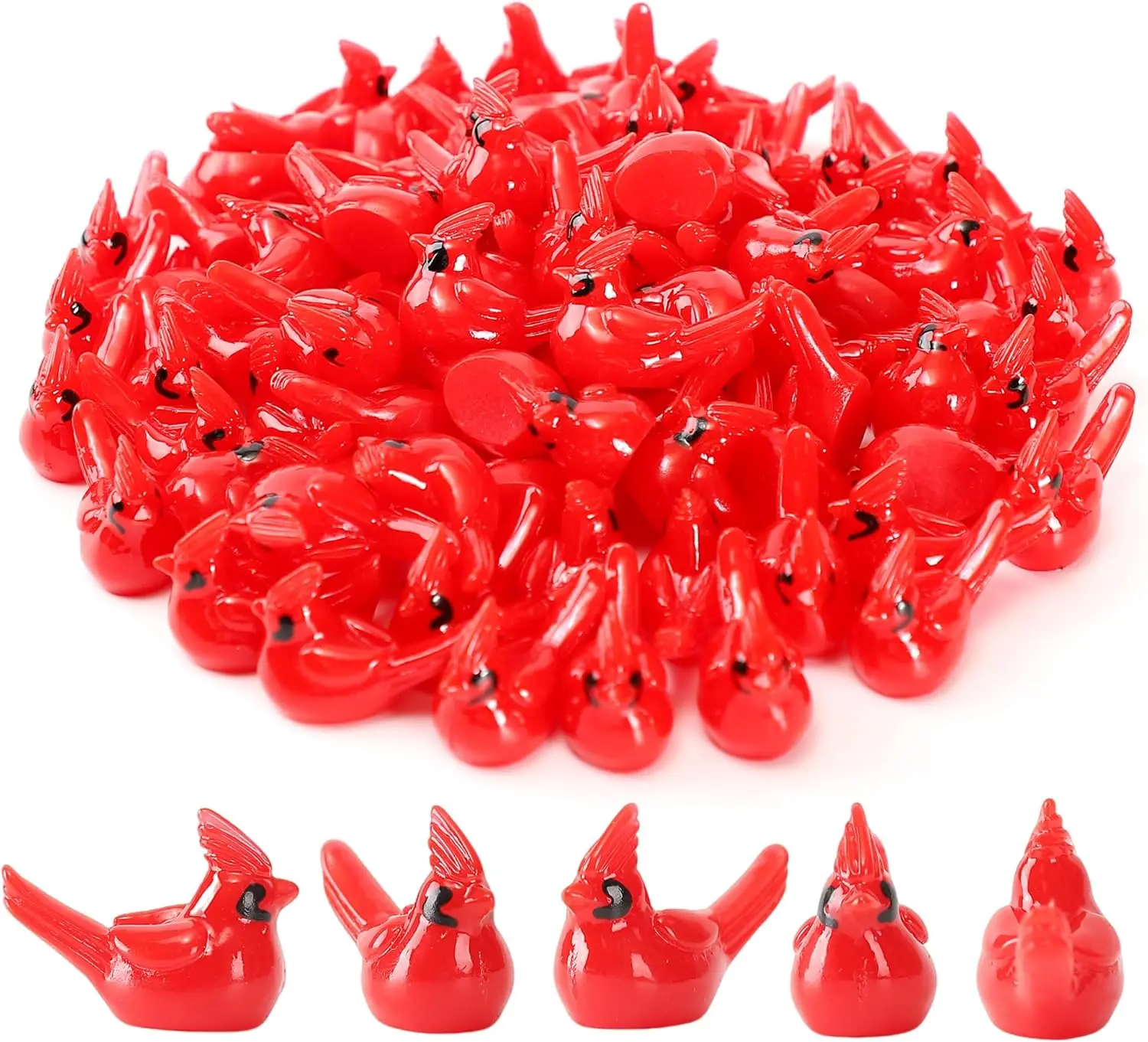 

Pcs Mini Resin Red Cardinal Birds Christmas Tree Ornaments Bulk Tiny Animals Figurines for DIY Craft Supplies Mini Garden Decor