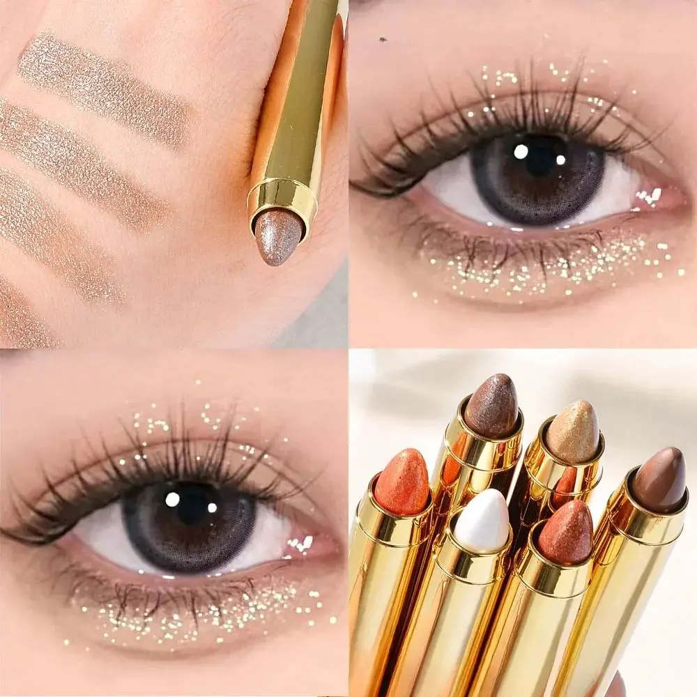 1Pcs New Double End Eye Shadow Stick Glitter Longlasting Eyeshadow Pencil 6 Colors Matte Lying Silkworm Pen Makeup Cosmetic