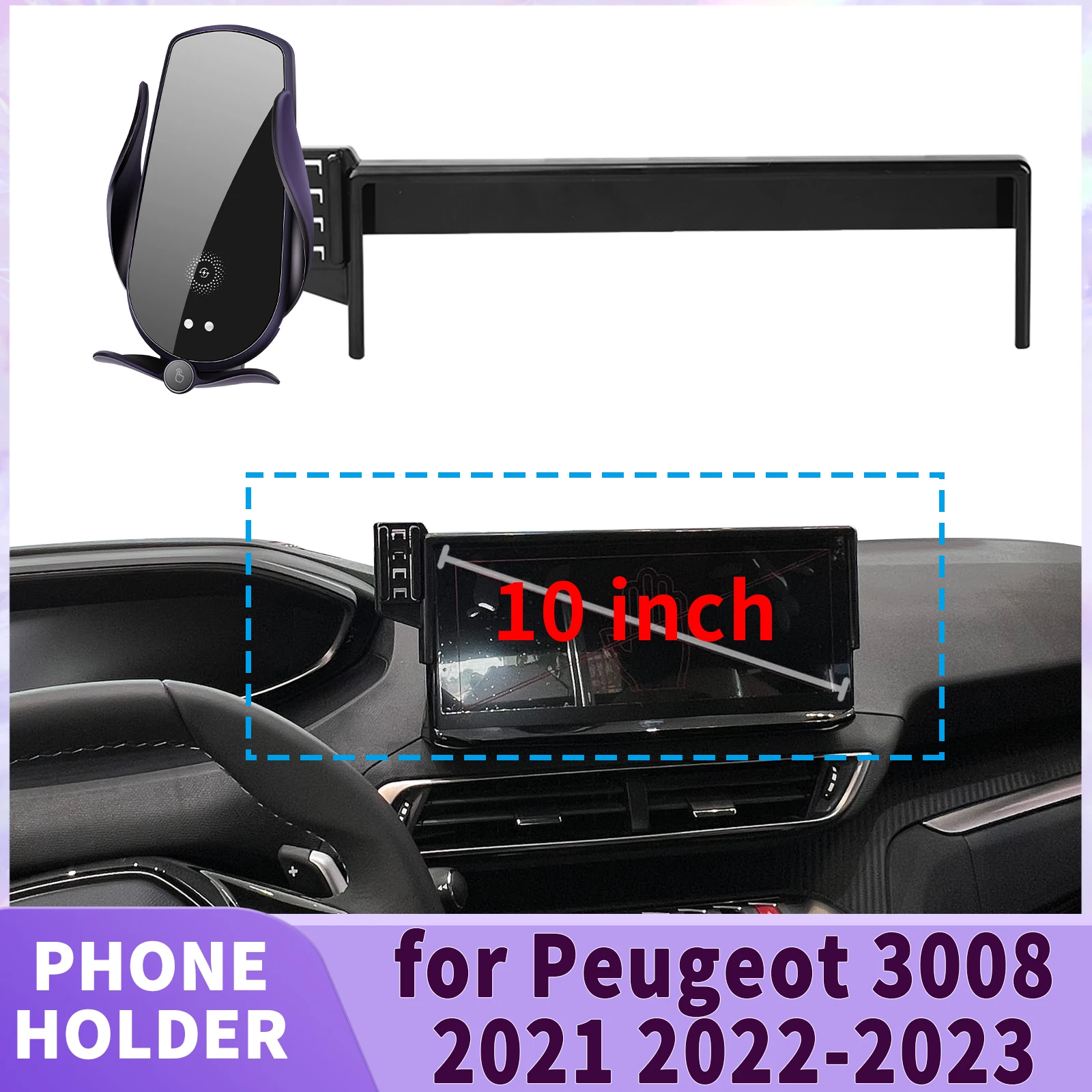 

fit for Peugeot 3008 2021 2022 2023 Screen Base Phone Holder Mount ​​ Secure Clip Car​​ accessoires
