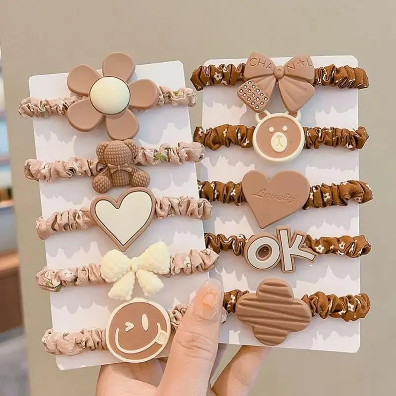 

10 шт., женские кольца для волос, набор аксессуаров для волос, высокоэластичный кожаный ремешок, простой темперамент, высокий хвост, долговечность, новинка 2030