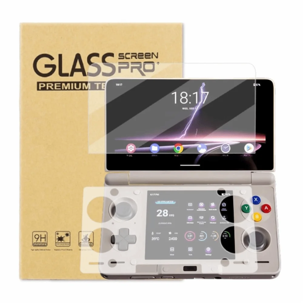 New HD Tempered Glass Full Screen Flip Dual Screen Screen Protector 9H Anti Scratch Protective Film for AYN THOR Game Console