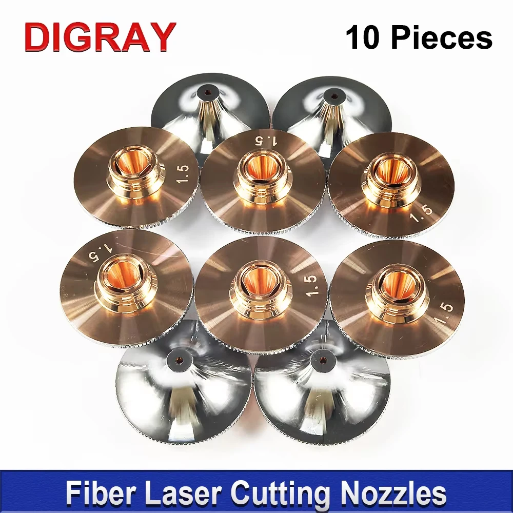 DIGRAY 10Pcs Laser Nozzles Single Double Layer Dia.32mm M14 Caliber 0.8-4.0mm For Raytools Precitec WSX Fiber Laser Cutting Head