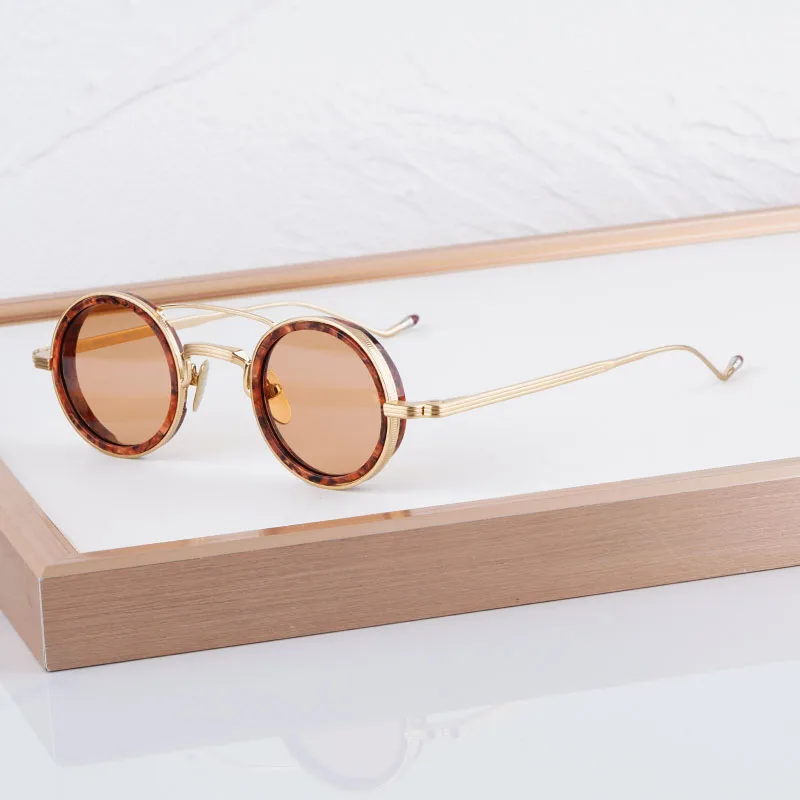 Circular Alloy Luxury Designer Sunglasses UV400 for Men Women High Quality  Eyeglasses with Case Brand Design Handmade Optical