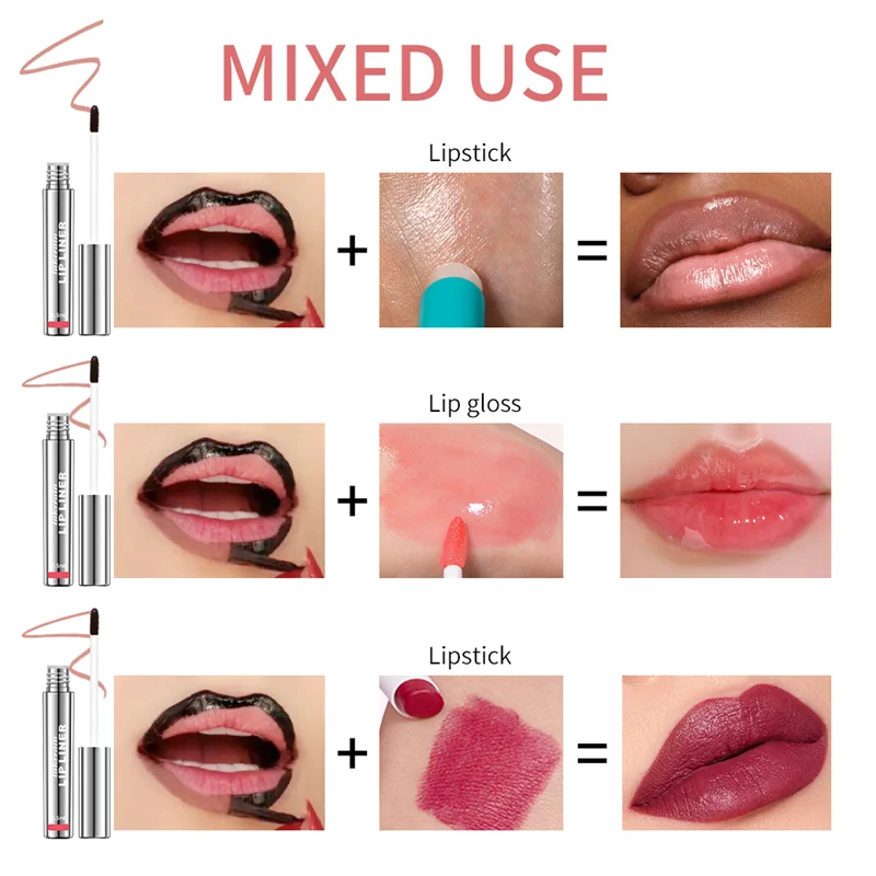 4 Kleur Peel Off Lip Liner Tattoo Waterdicht Langdurige Matte Non-stick Fading Lip Tint Sexy Rode Contour lippen Make Up Cosmetica