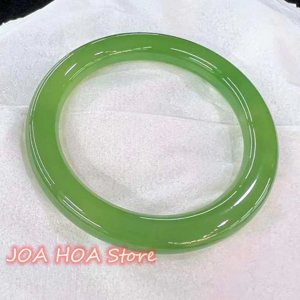 

Newest High-Ice Green Crystal Clear Perfect Jade Bracelet High Quality Elegant Stylish Bangle Fine Handring Exquisite Jewelry