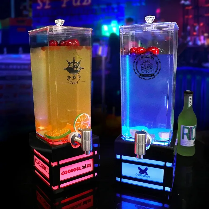 【Más Vendido】Barril Luminoso para Cerveza, Cañón de Vino, Barril de Bebidas para KTV y Restaurantes, Barril de Cerveza de Barril, Dispensador de Burbujas de Vino, Comercial, Engrosado, Antiderrames