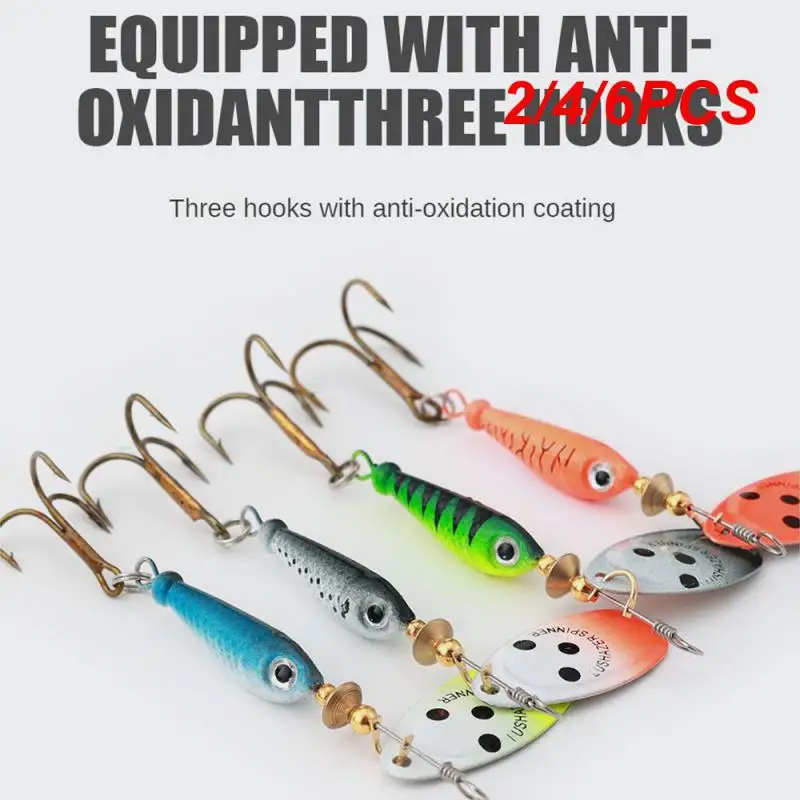 2/4/6PCS Bait Fishing Gear Anti-corrosion Three Hook Design 1  Luya Bait Three Hooks Bionic Bait Artificial Bait Anti-oxidation