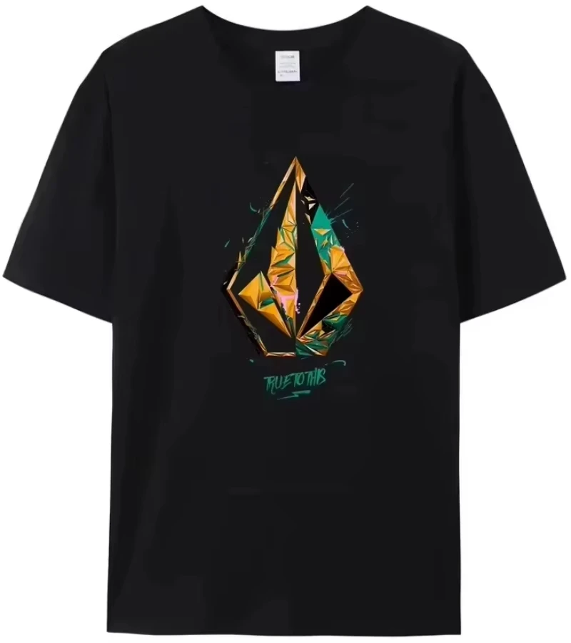 Nueva Camiseta de Algodón Volcom para Hombre y Mujer, Marca de Lujo, Talla Grande, Estilo Casual, Manga Corta, Estampado Clásico, Holgada