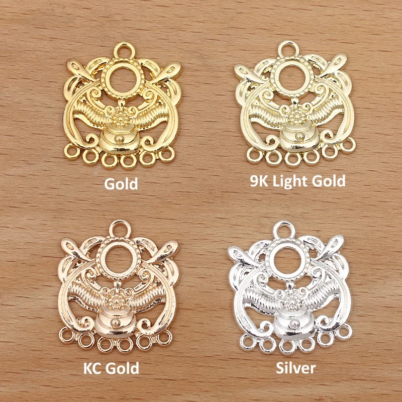 BoYuTe (100 Pieces/Lot) Alloy Pendant Charms Connector with Multi Loops DIY Jewelry Accessories Handmade Materials